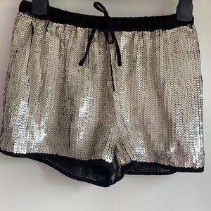Silver and Black Sequin Boxer style shorts size 2
